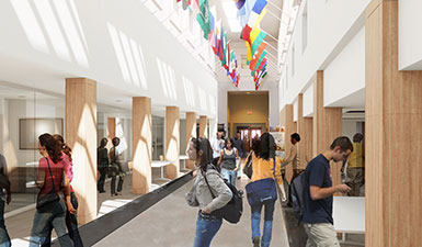 Artist's rendering of the renovated Flag Hallway.
