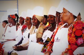 Women's bakery women in chef hats