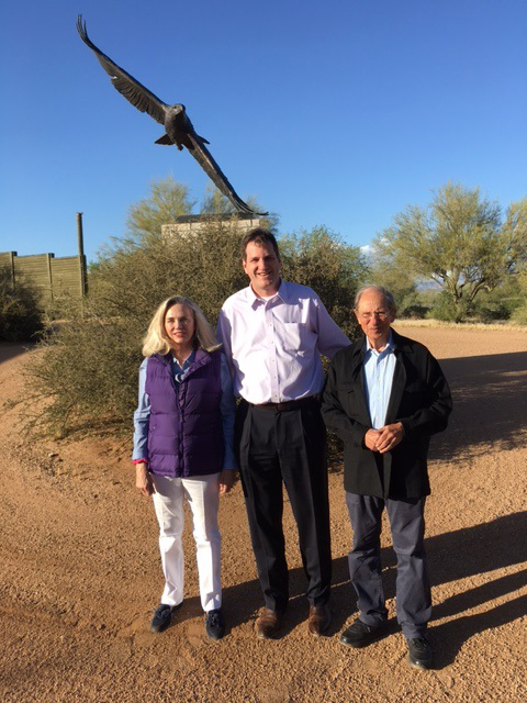 Steve Malter with Donna and Mort Fleischer at MorDo Ranch in Phoenix, AZ.
