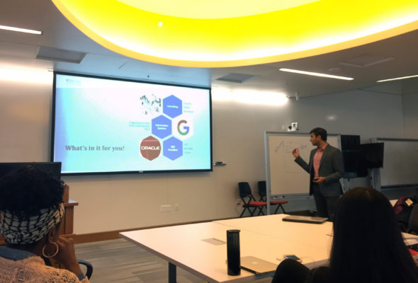 Former Deloitte consultant and MBA classmate Rohan Gujrati explains ERP to the Olin Technology Club. 