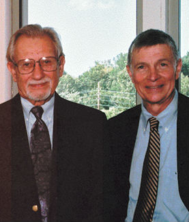 Dr. Dopuch with former dean Bob Virgil.