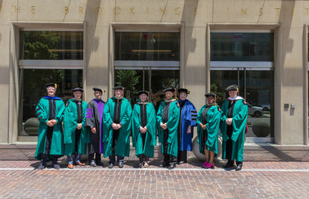 Graduation for the 2018 master of science in leadership class at Brookings.