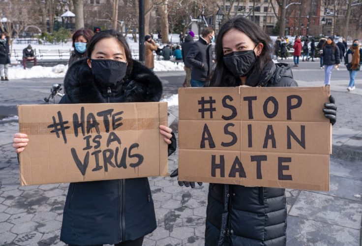 Stop Asian hate protest image. Photo via Shutterstock