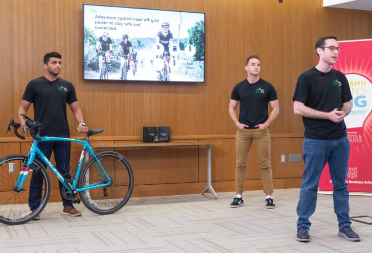 The PedalCell team presents to the judges at the 2022 BIG IdeaBounce.