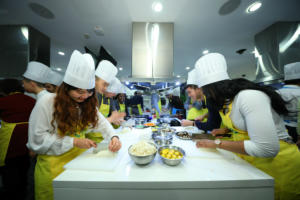 MBA students close their experience in Shanghai with a cooking class featuring authentic Chinese cuisine.